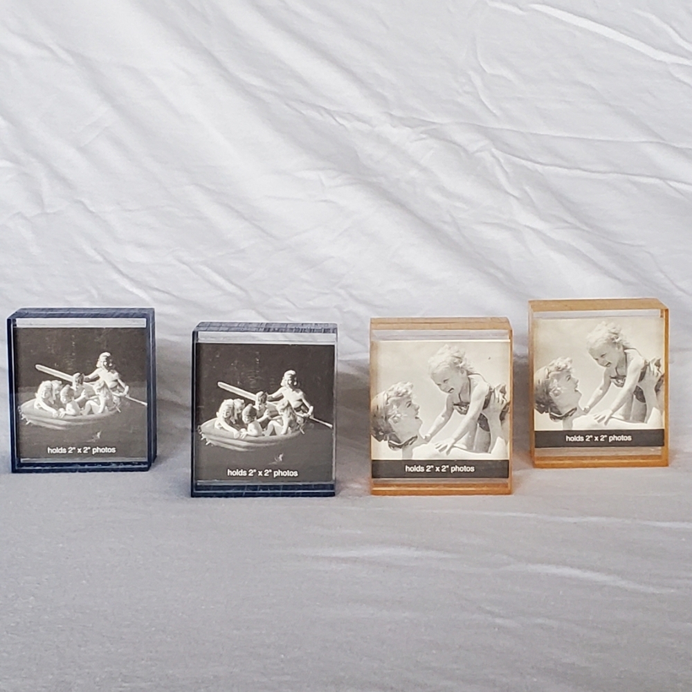 Mini 2x2 inch Picture Frames Yellow Blue Kids Photos Art